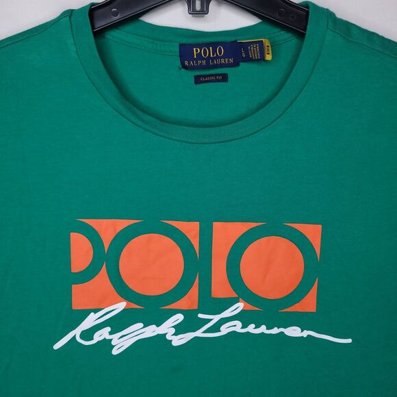 Ralph Lauren Polo T Shirt Mens Large Green Classic Fit Logo - Picture 2 of 12